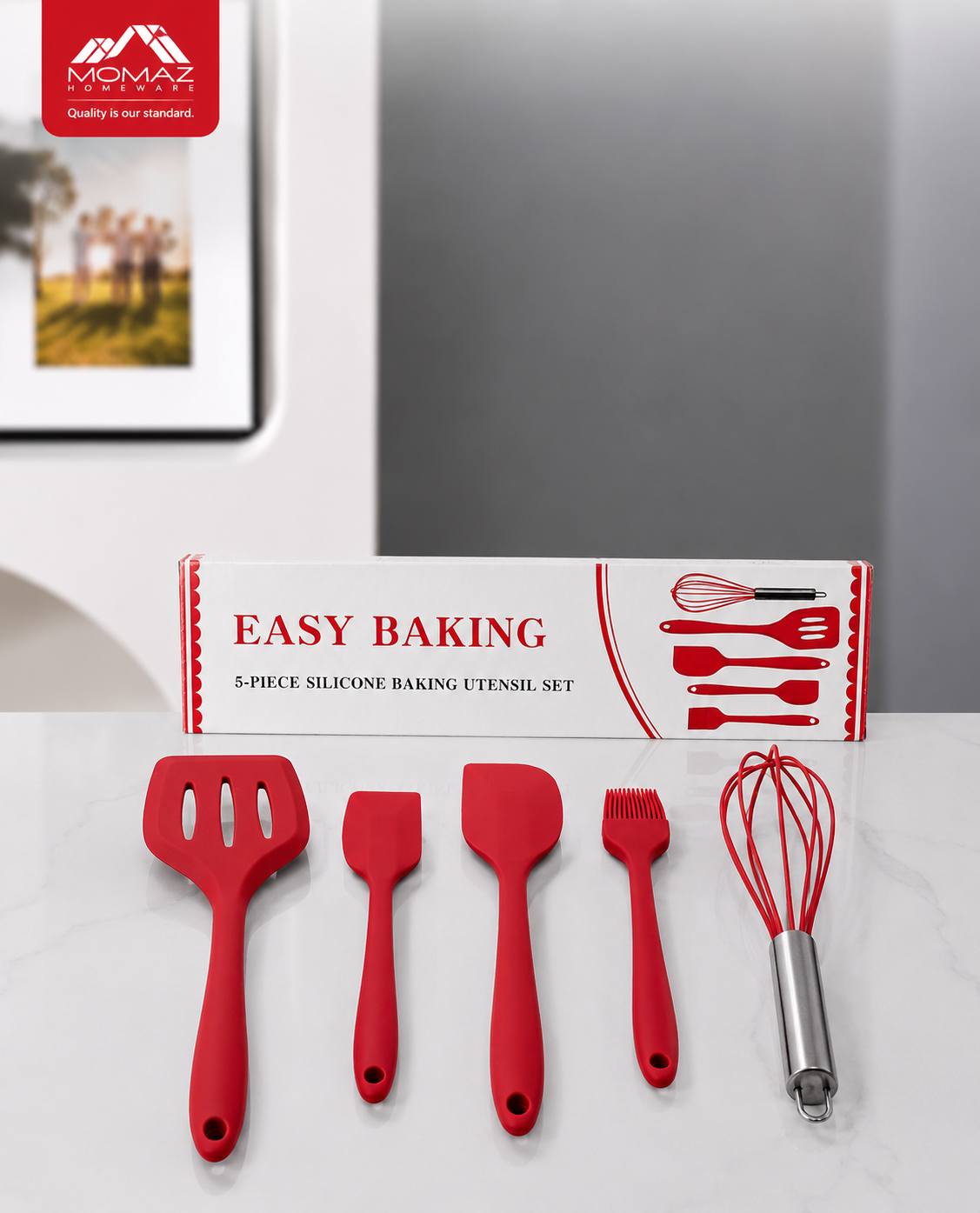 Momaz Easy Baking – 5 Piece Silicone Baking Utensil Set