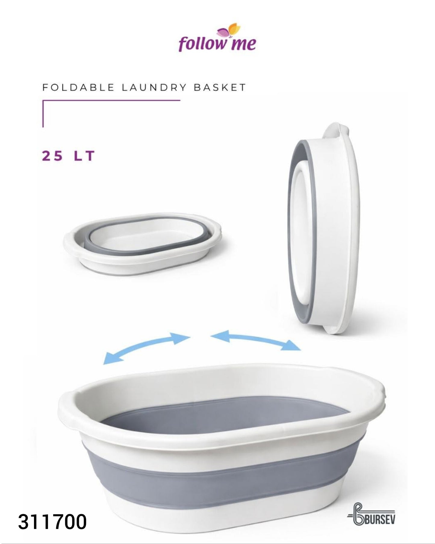 Follow Me Foldable Laundry Basket – 25L