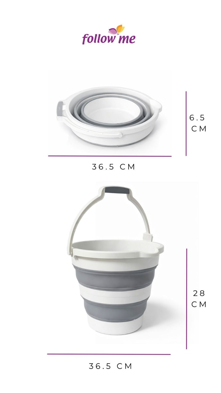 Follow Me Silicone Water Pail – 12 Liter (Code 311702)