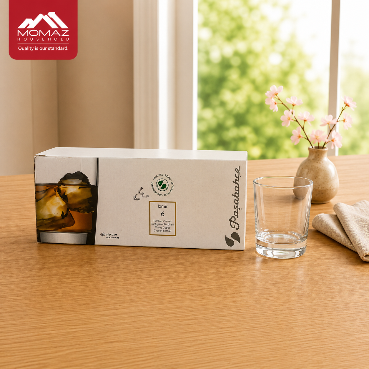 Momaz Pasabahce Izmir Glass Cup Set – 6 PCS