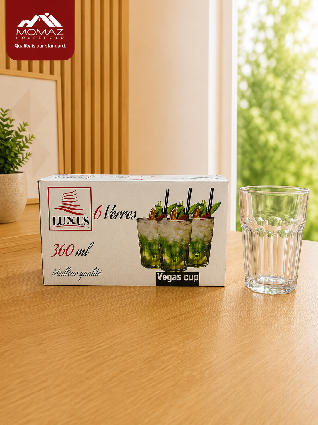 Luxus Vegas Cup Glass Cup Set – 6 Pieces