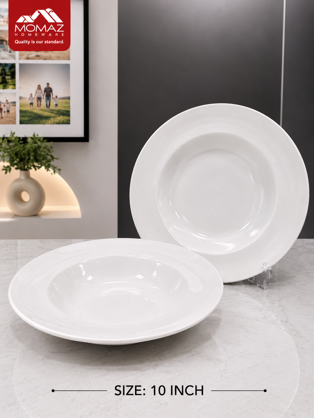 Momaz Porcelain Deep Plate – 10 Inch