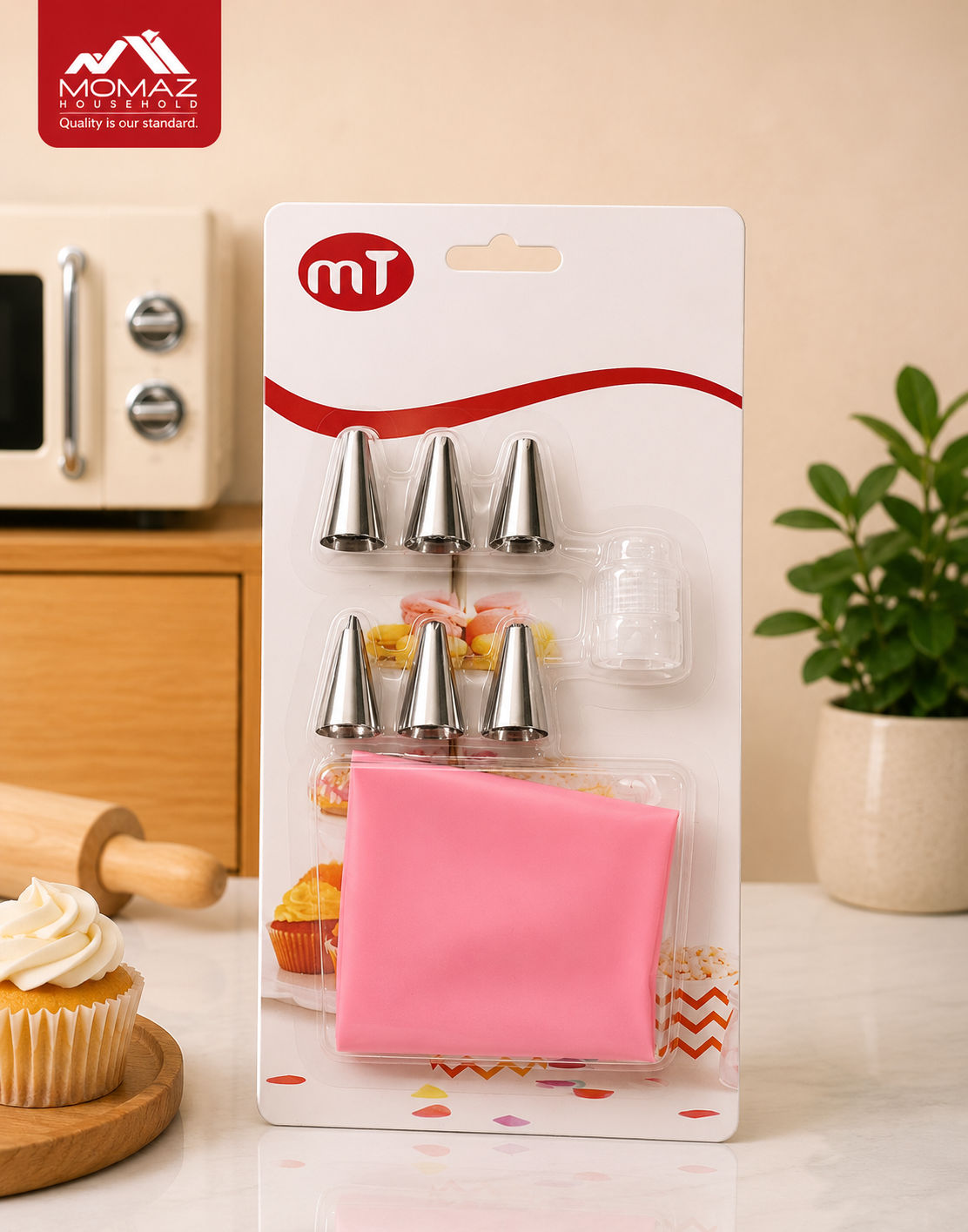 Momaz Cake Decorating Piping Bag & Nozzle Set