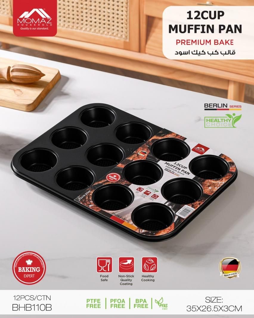 Momaz 12 Cup Muffin Pan – Premium Bake (Berlin Series)