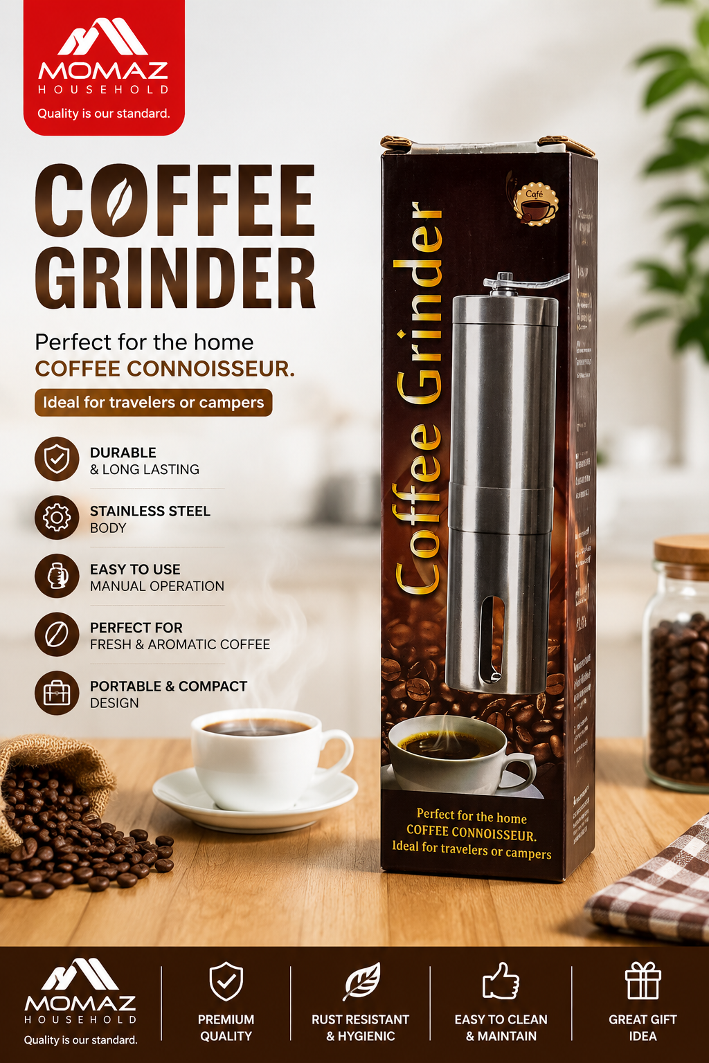 Momaz Stainless Steel Coffee Grinder
