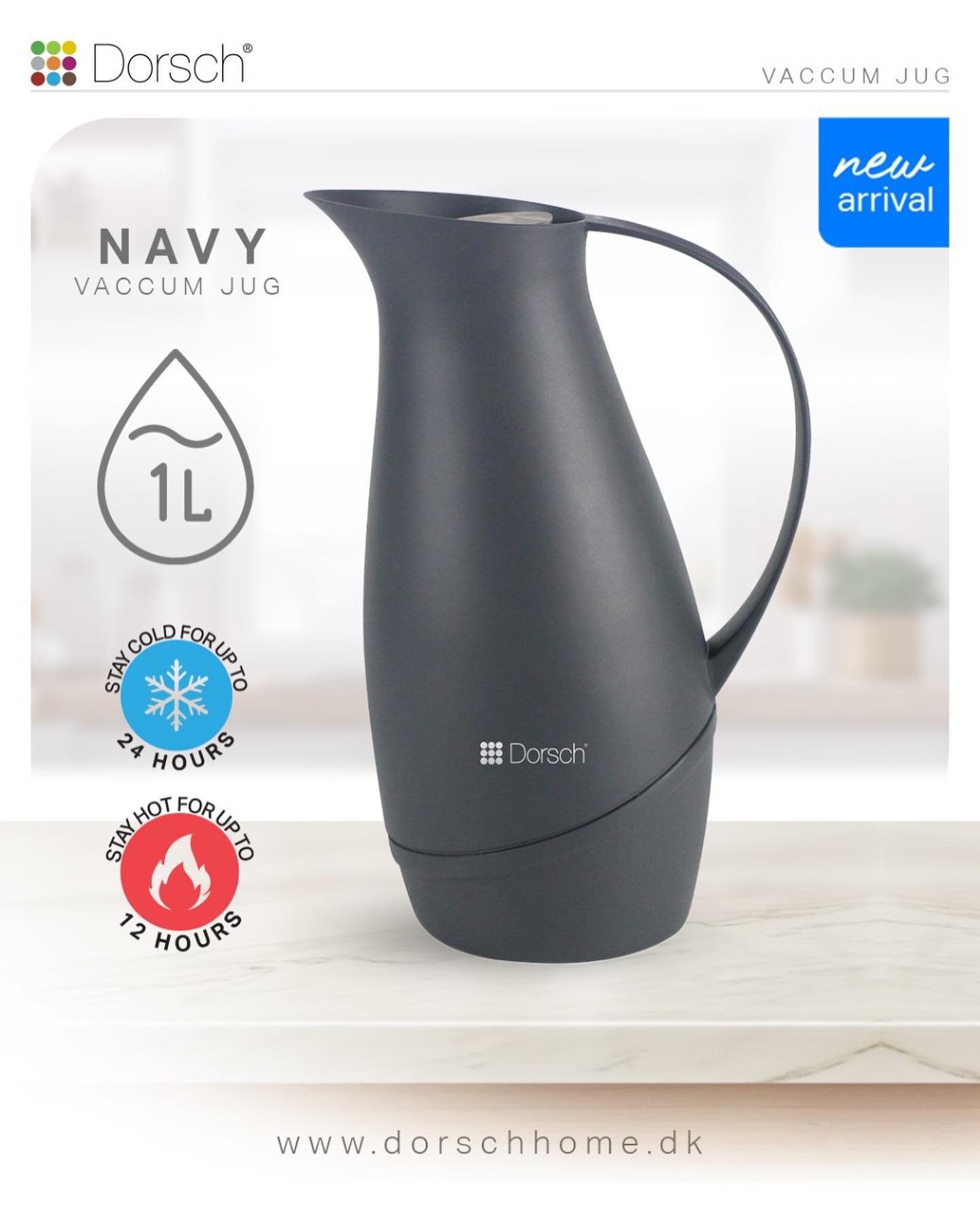 Dorsch Vacuum Jug – Charcoal (Navy) | 1L
