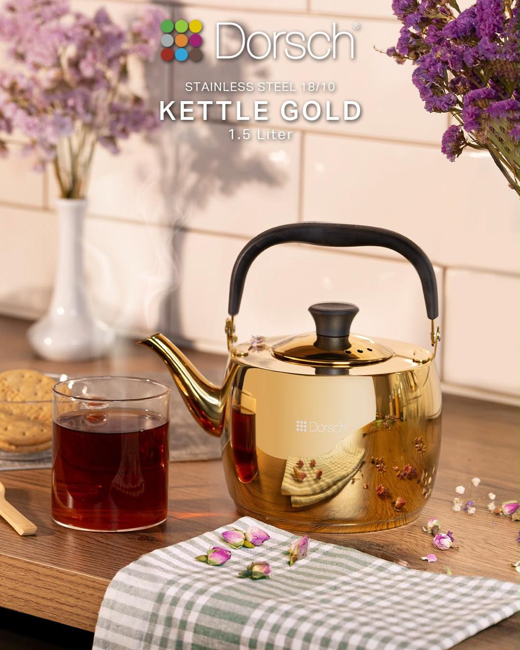 Dorsch Tea Kettle Gold – 1.5 Liter