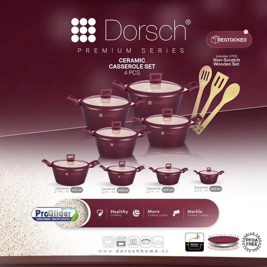 Dorsch Premium Series – Ceramic Casserole Set (4 PCS)