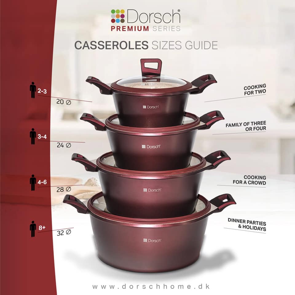 طقم كسرولات سيراميك Dorsch Premium Series (4 قطع)