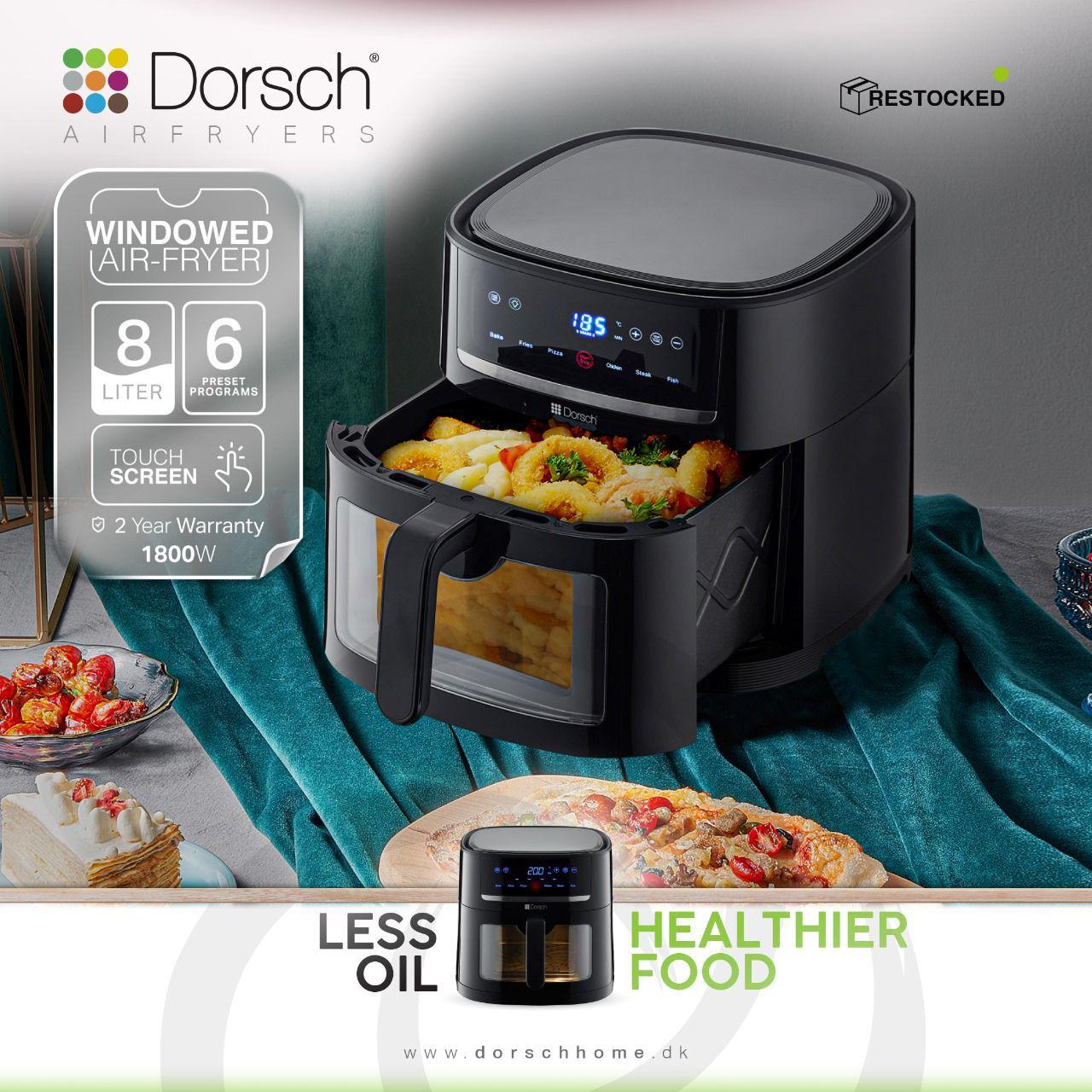 Dorsch Windowed Air Fryer – 1800W | 8L | 6 Programs