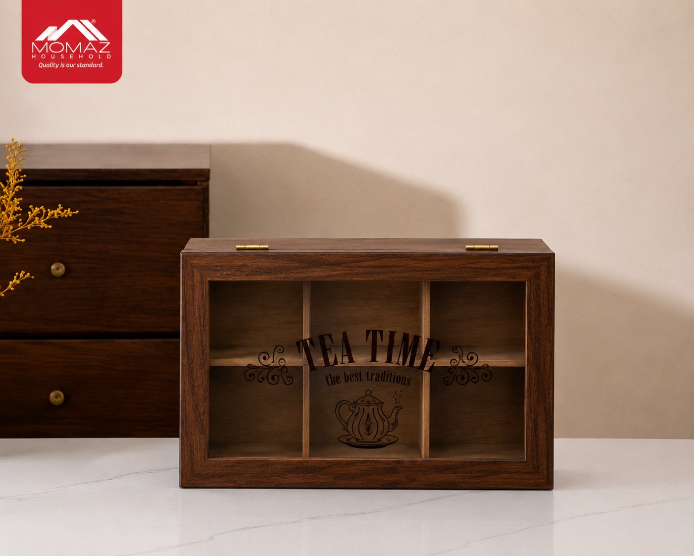 Momaz Tea Storage Box – Wooden Design