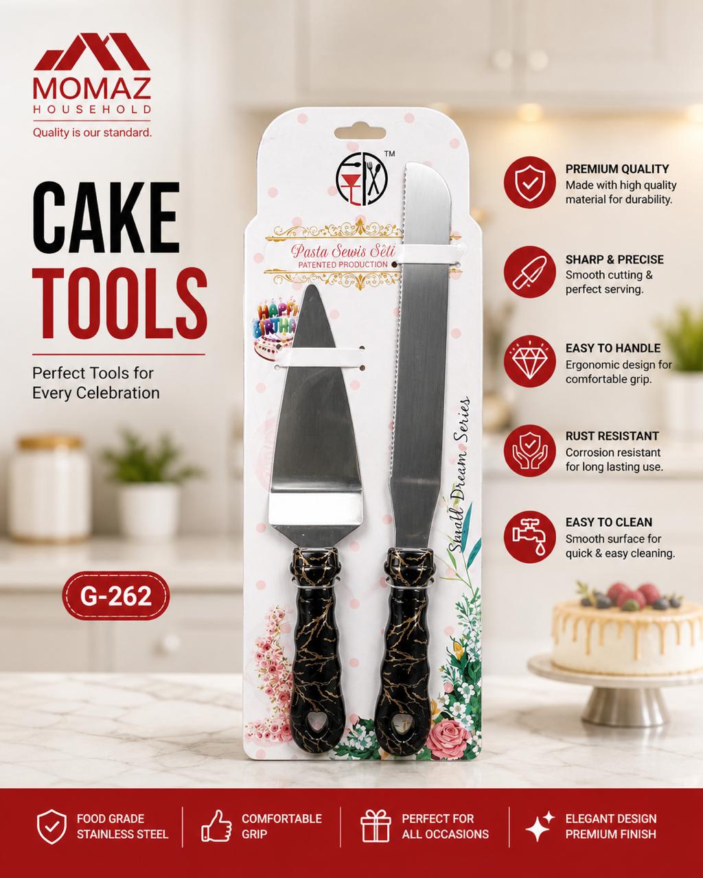 MOMAZ 2-Pcs Cake Tools Set