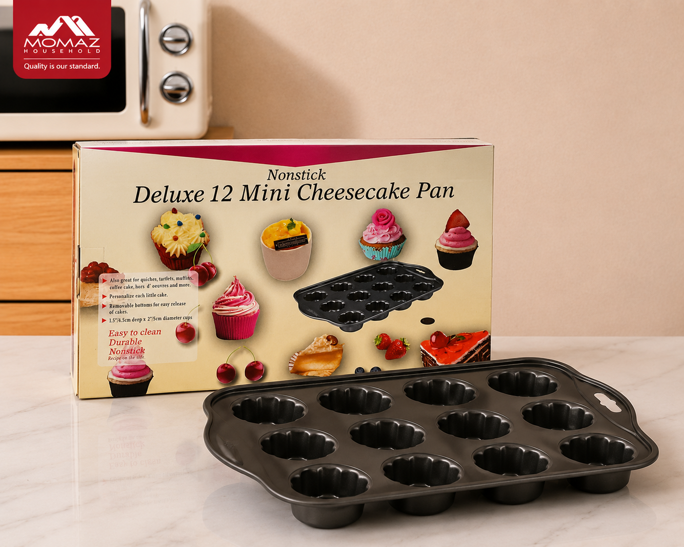 Momaz Nonstick Deluxe 12 Mini Cheesecake Pan