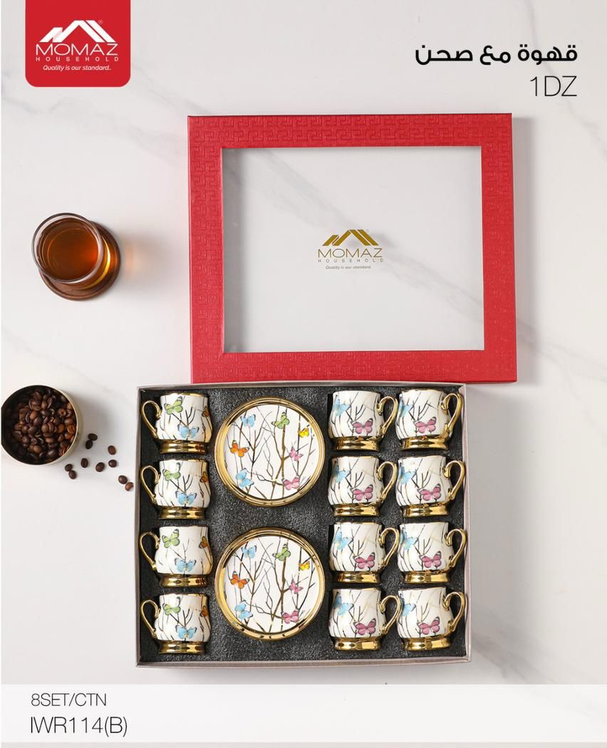 Momaz Royal Coffee Cups with Saucers Set – 12PCS (IWR114(B))
