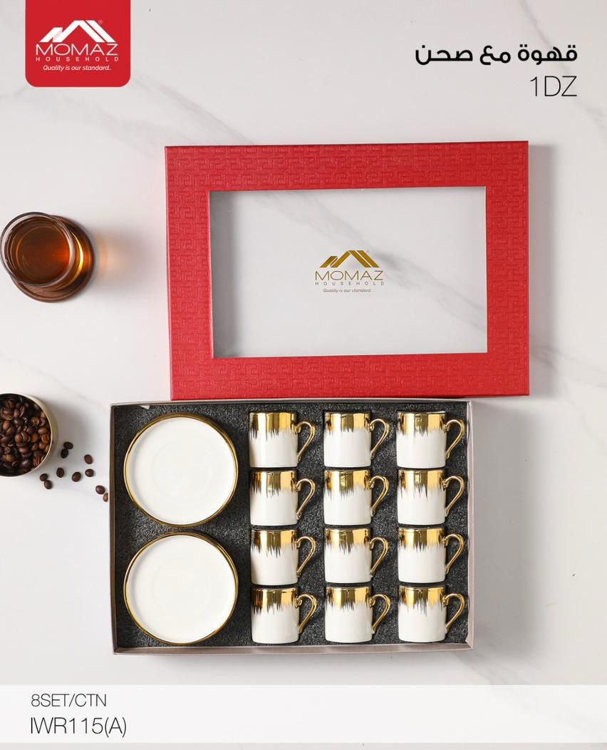 Momaz Royal Coffee Cups with Saucers Set – 12PCS (IWR116-A)