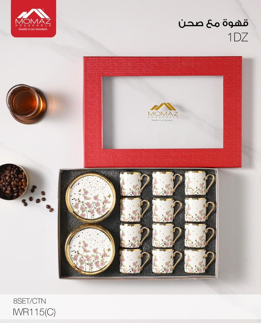Momaz Royal Coffee Cups with Saucers Set – 12PCS (IWR116-C)