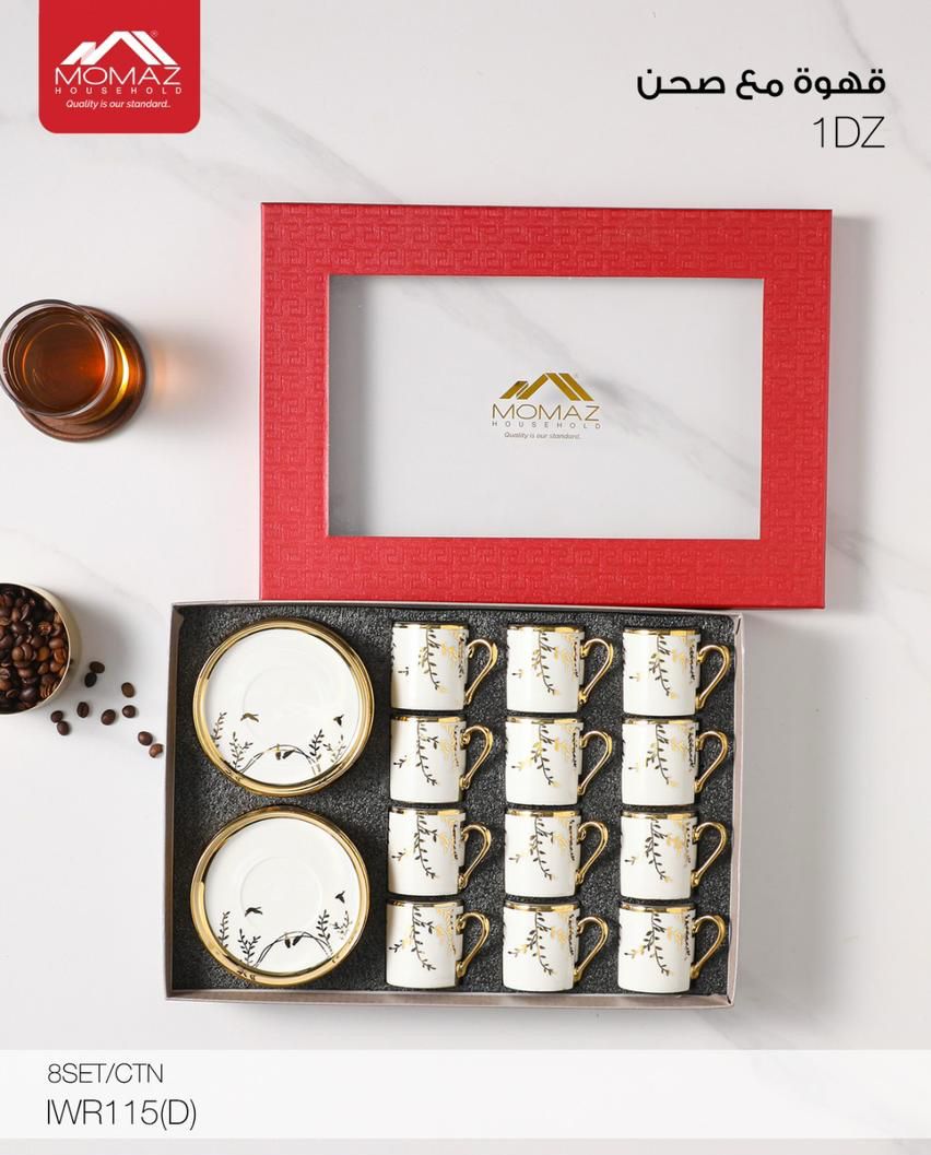 Momaz Royal Coffee Cups with Saucers Set – 12PCS (IWR116-D)