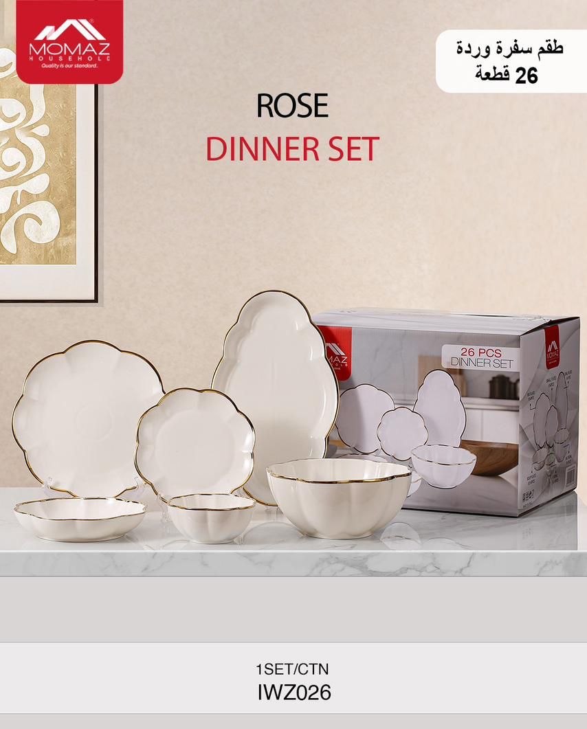 Momaz Rose Dinner Set – 26 Pieces – Code IWZ026