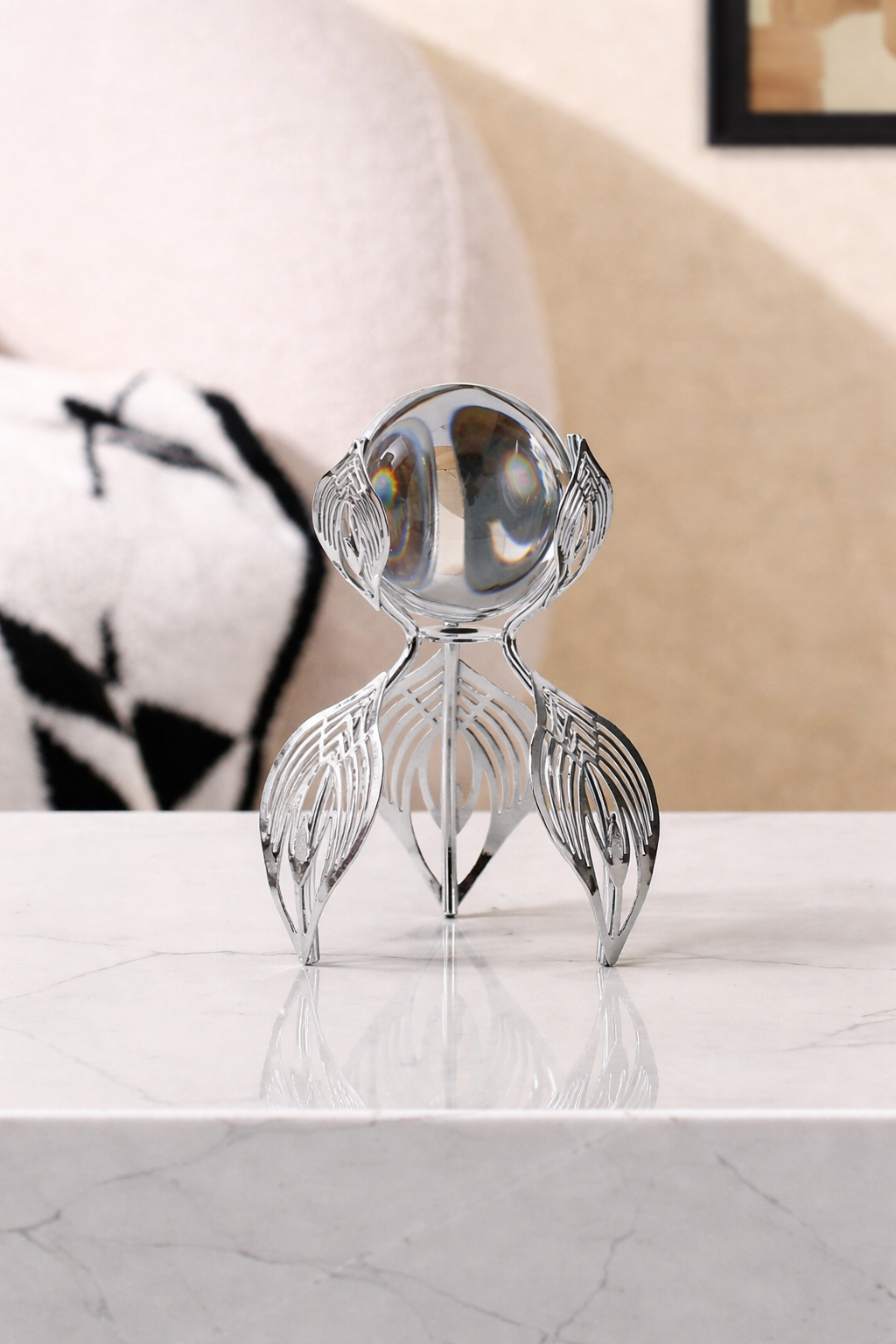 Momaz Silver Crystal Decorative Ornament – Two Sizes (JXK036A / JXK036B)
