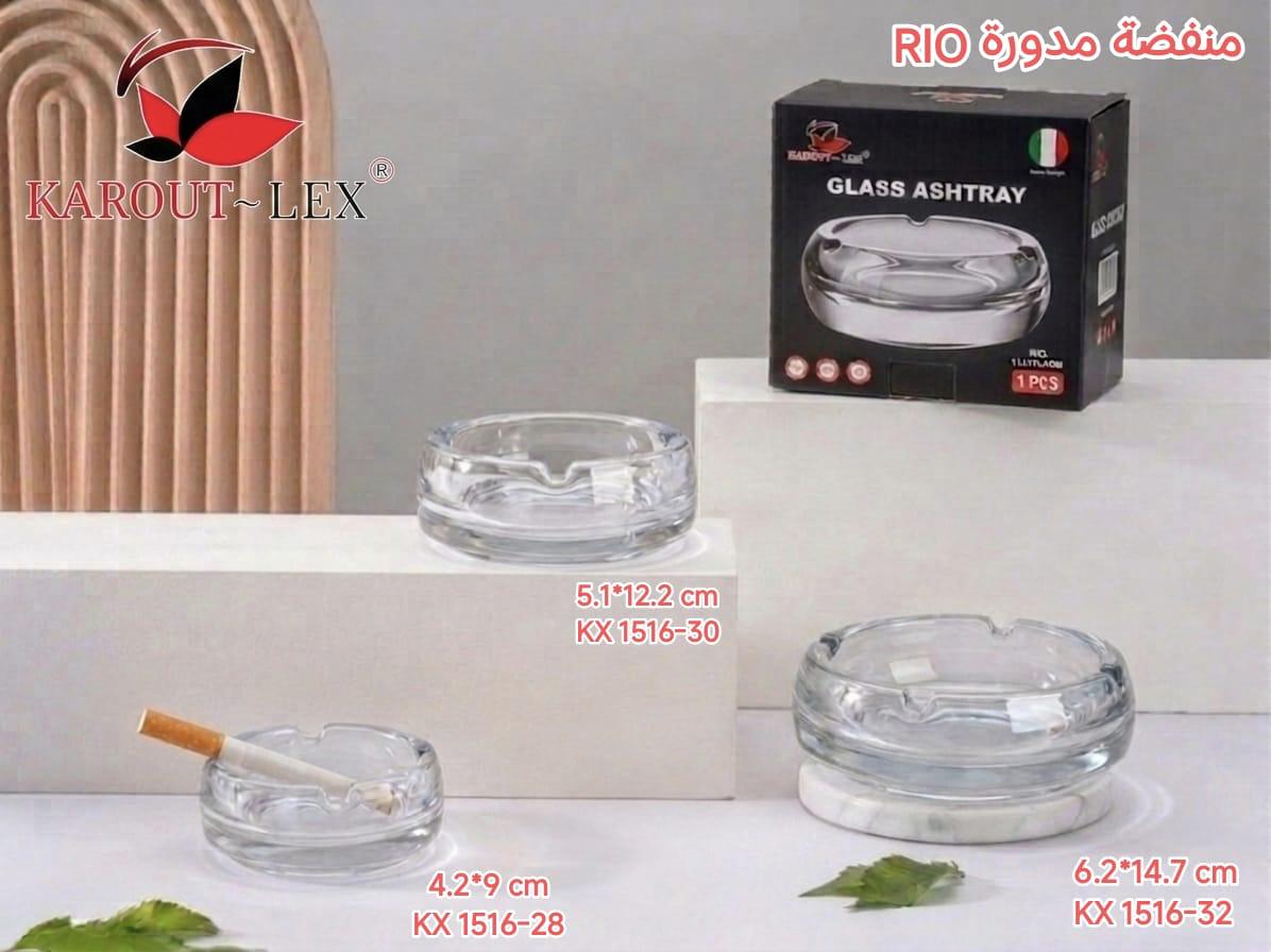 Karout-Lex Rio Glass Ashtray Collection – Clear