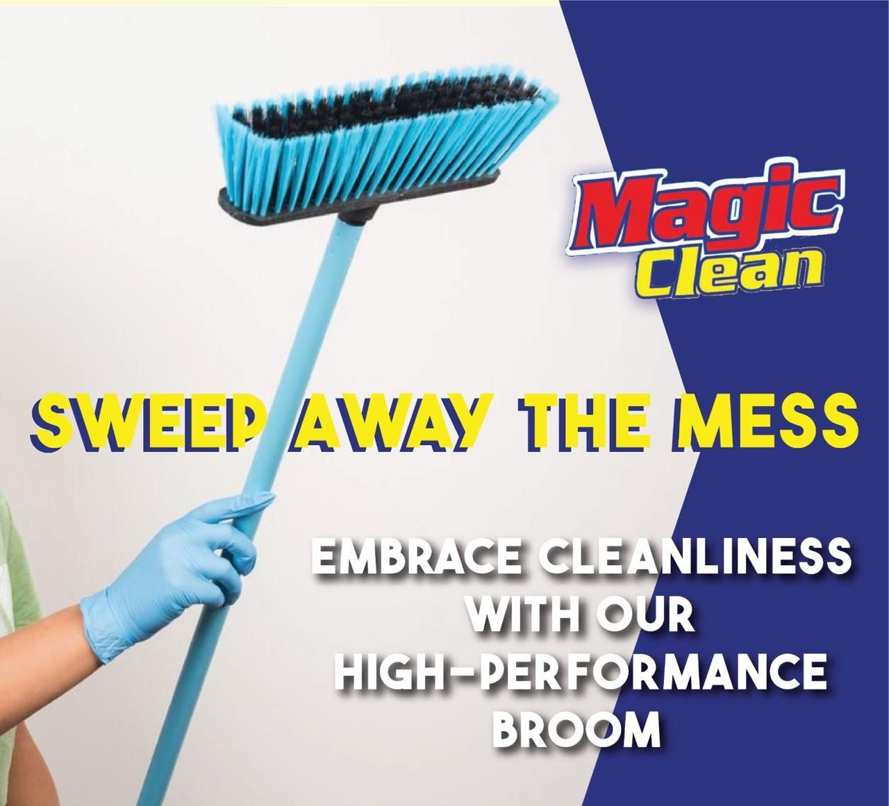 Magic Clean High-Performance Broom – Durable Multi-Surface Sweeping Brush
