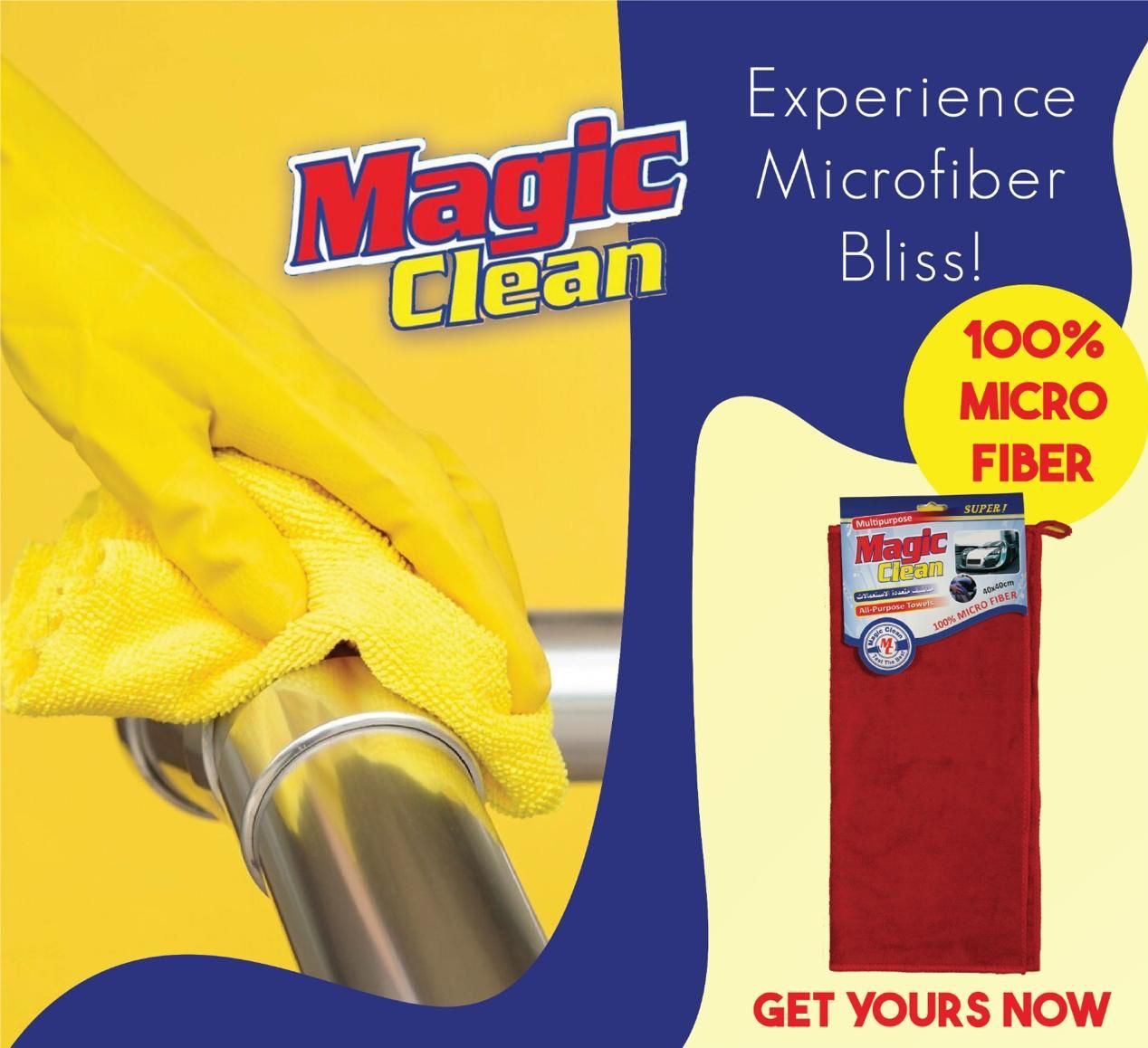 Magic Clean Microfiber Cleaning Cloth – 100% Microfiber Multi-Purpose Towel