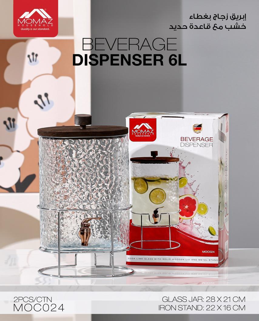 Momaz Beverage Dispenser 6L with Iron Stand