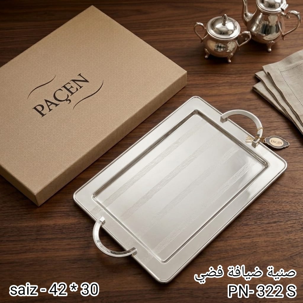 PACEN Silver Serving Tray – PN-322S by Karout-Lex