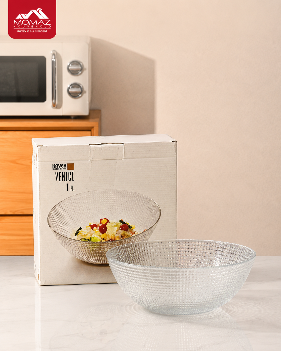Momaz Venice Glass Serving Bowl – 24 CM