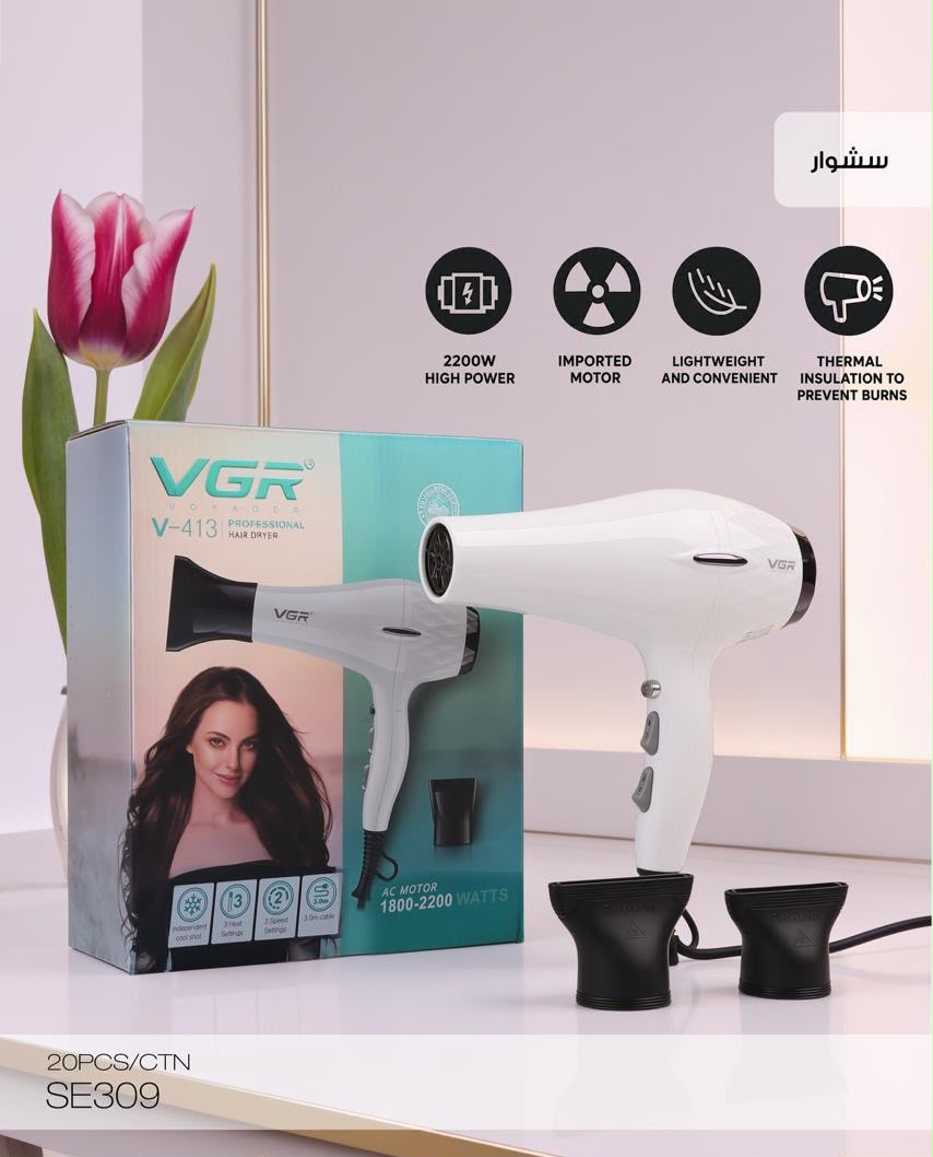 VGR Professional Hair Dryer – 2200W 