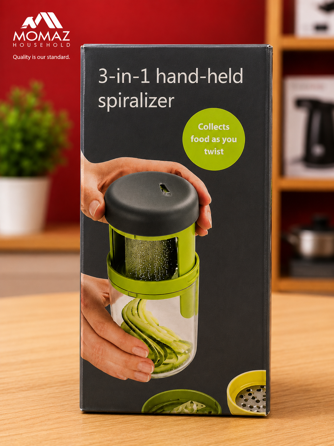 Momaz 3-in-1 Hand-Held Spiralizer