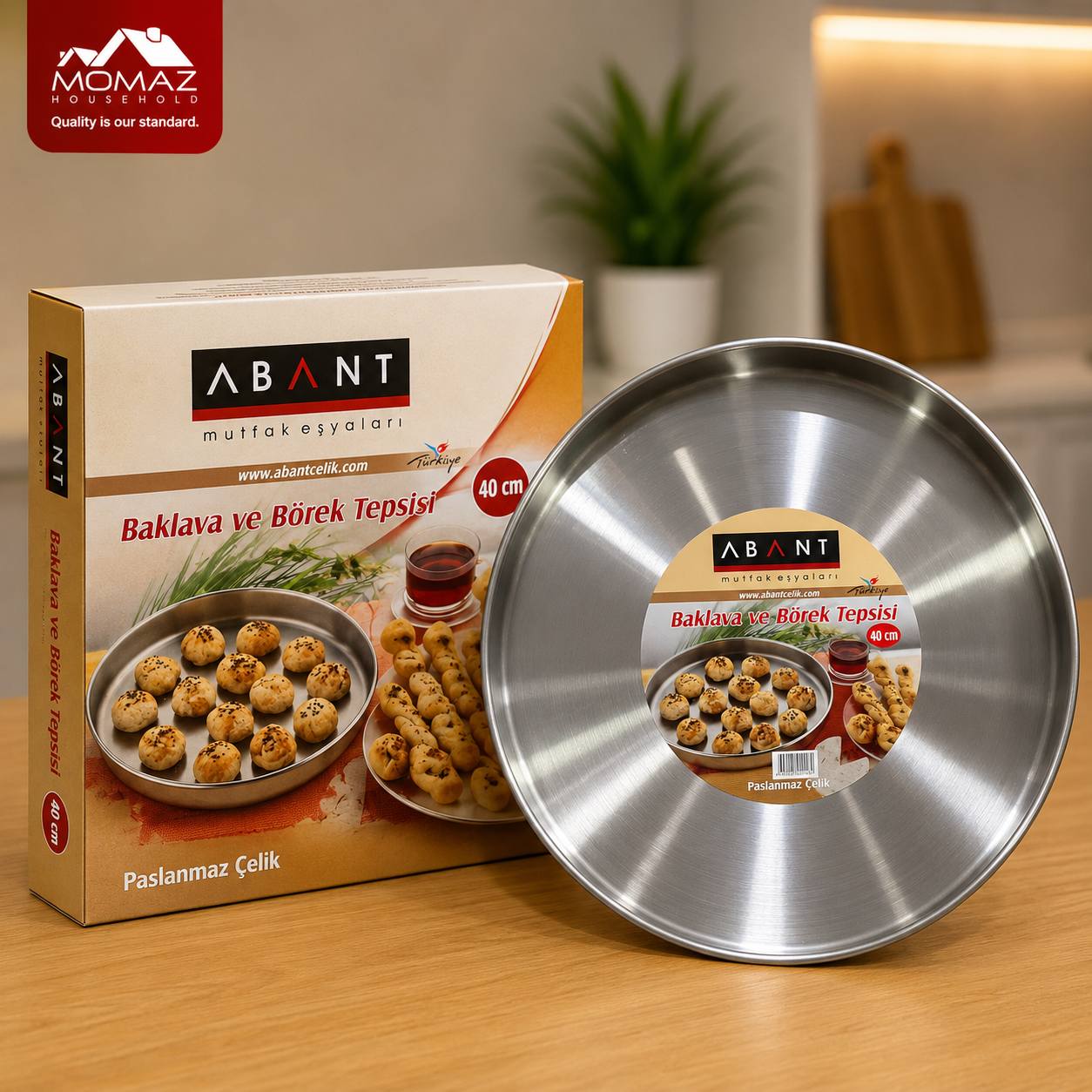 Momaz Stainless Steel Baklava &Pastry Tray – 40CM