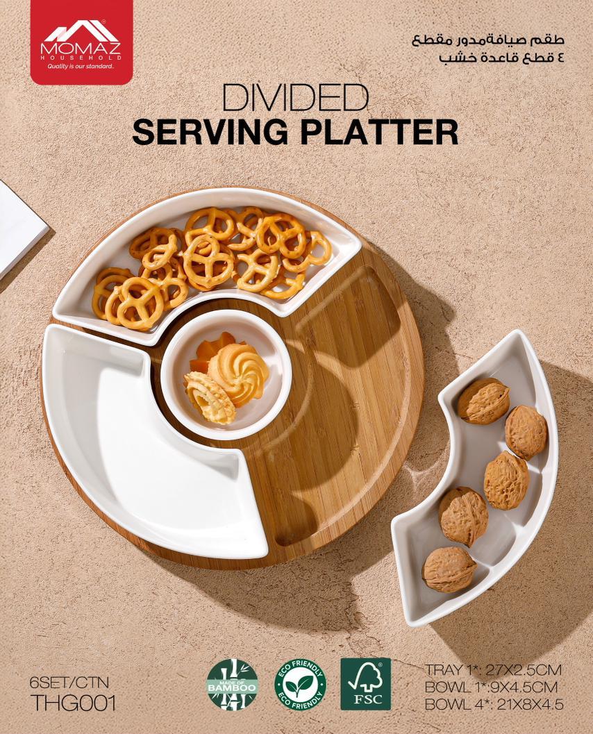 Momaz Divided Serving Platter – 6 Pieces Set