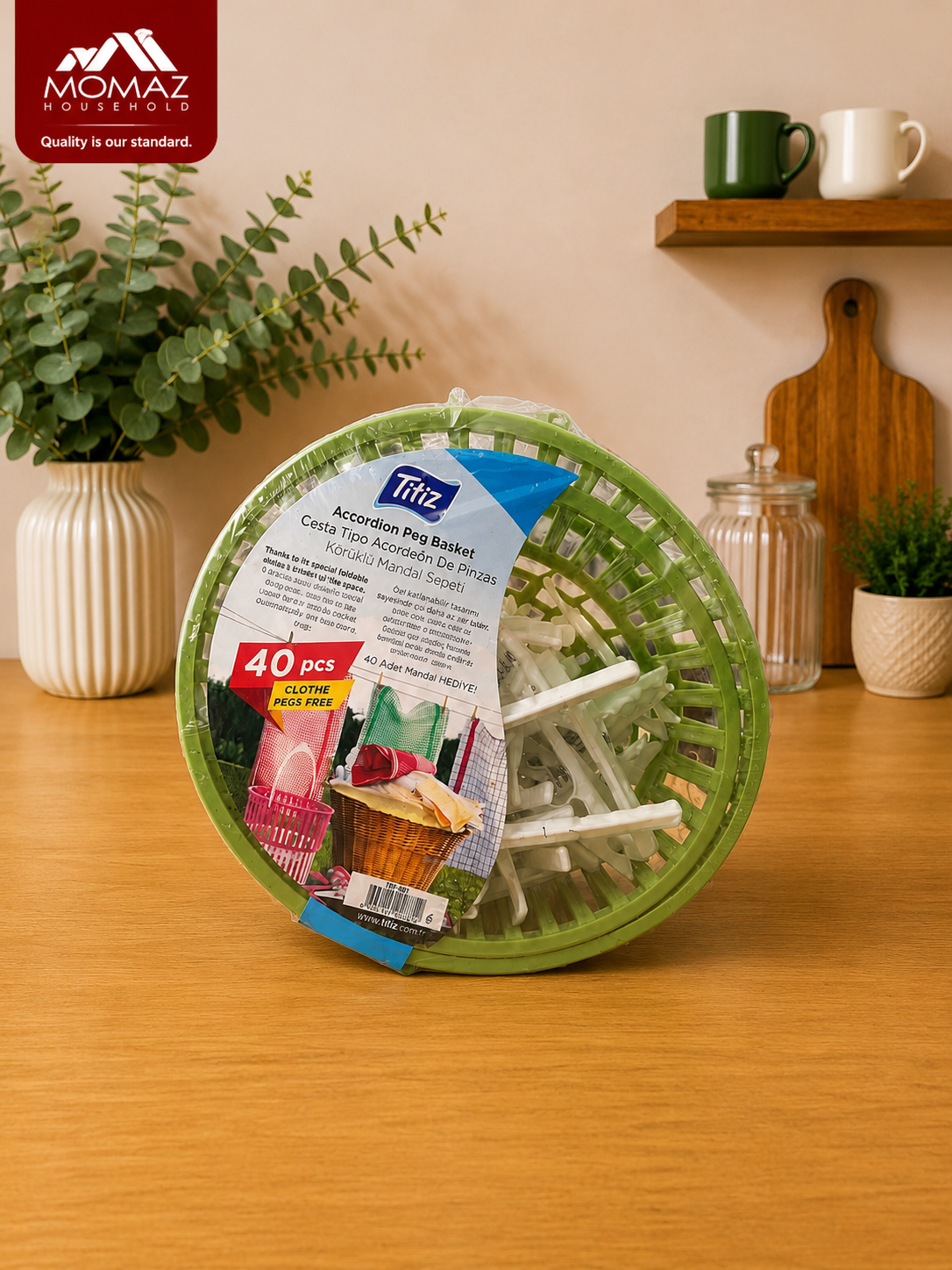 Momaz Accordion Peg Basket – 40 PCS