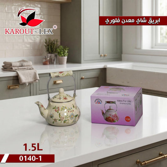 Karout Lex Floral Enamel Tea Kettle – 1.5L