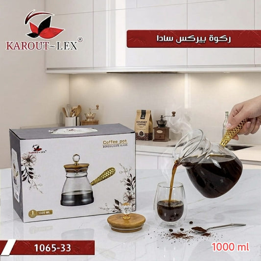 Karout-Lex Borosilicate Glass Coffee Pot – 1000 ML