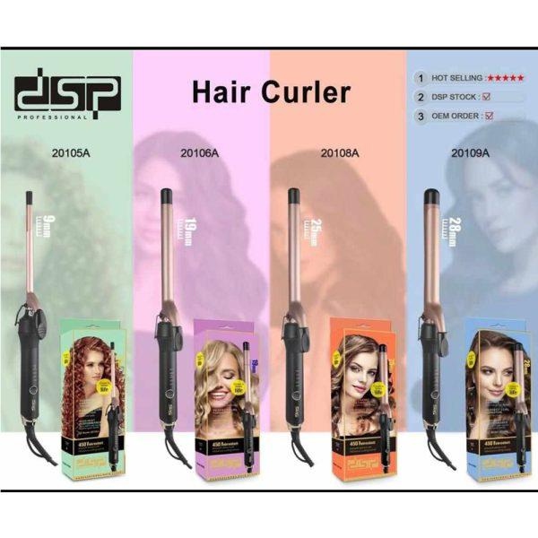 DSP Professional Hair Curler Series – Models 20105A / 20106A / 20108A / 20109A | Up to 450°F