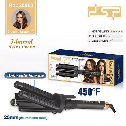 DSP 3-Barrel Hair Curler – Model 20860 | 25mm | 450°F