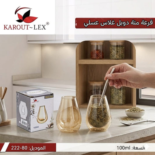 Karout-Lex Double Glass Cup Set – 100 ML
