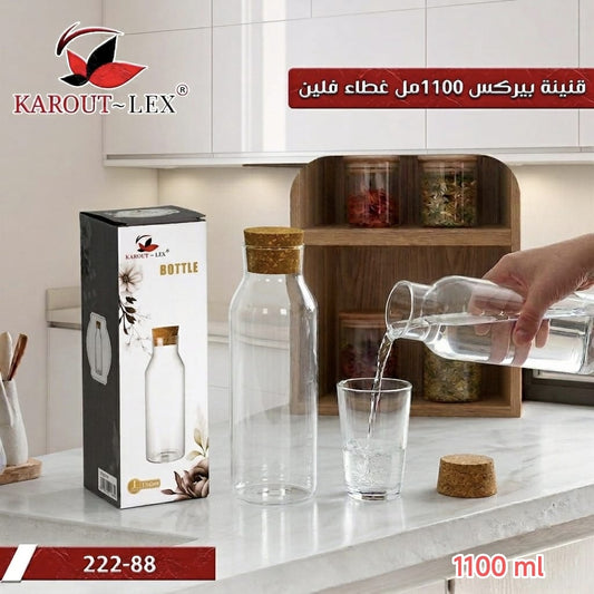 Karout-Lex Glass Water Bottle – 1100 ML