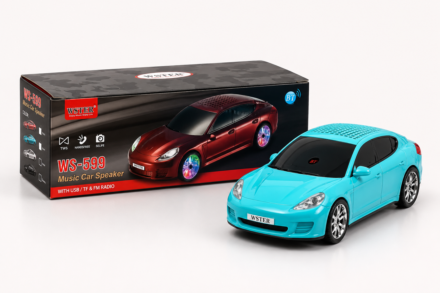 WSTER WS-599 Music Car Speaker – Blue Edition