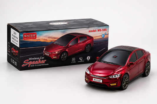 WSTER WS-595 Wireless Car Speaker – Red Edition