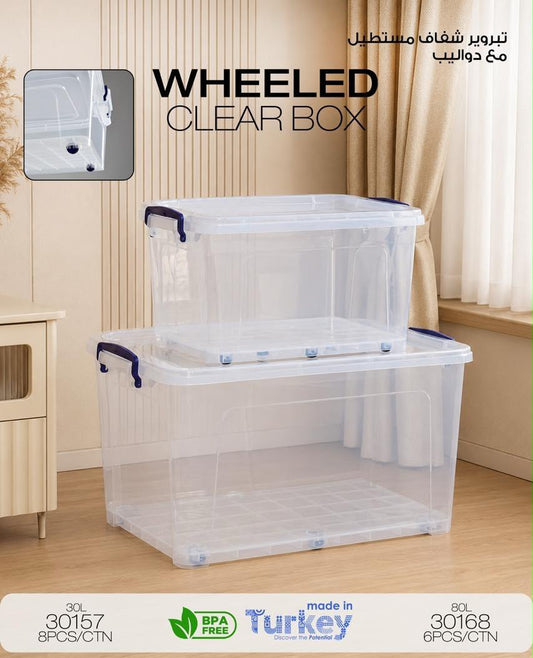 Momaz Wheeled Clear Storage Box – 30L / 80L