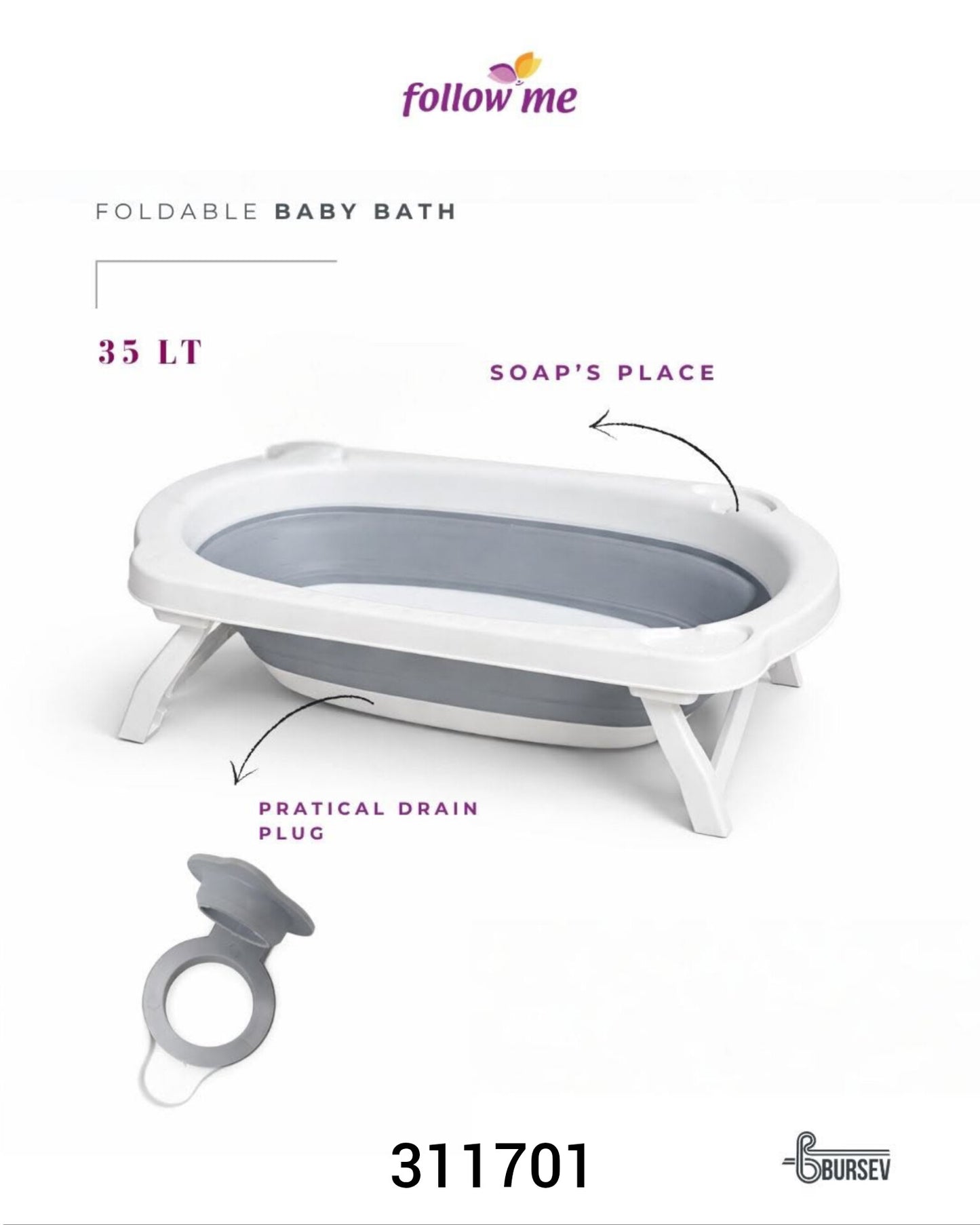 Follow Me Foldable Baby Bath – 35L