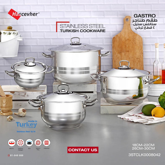 Momaz Gastro Stainless Steel Cookware Set – 4 Pieces