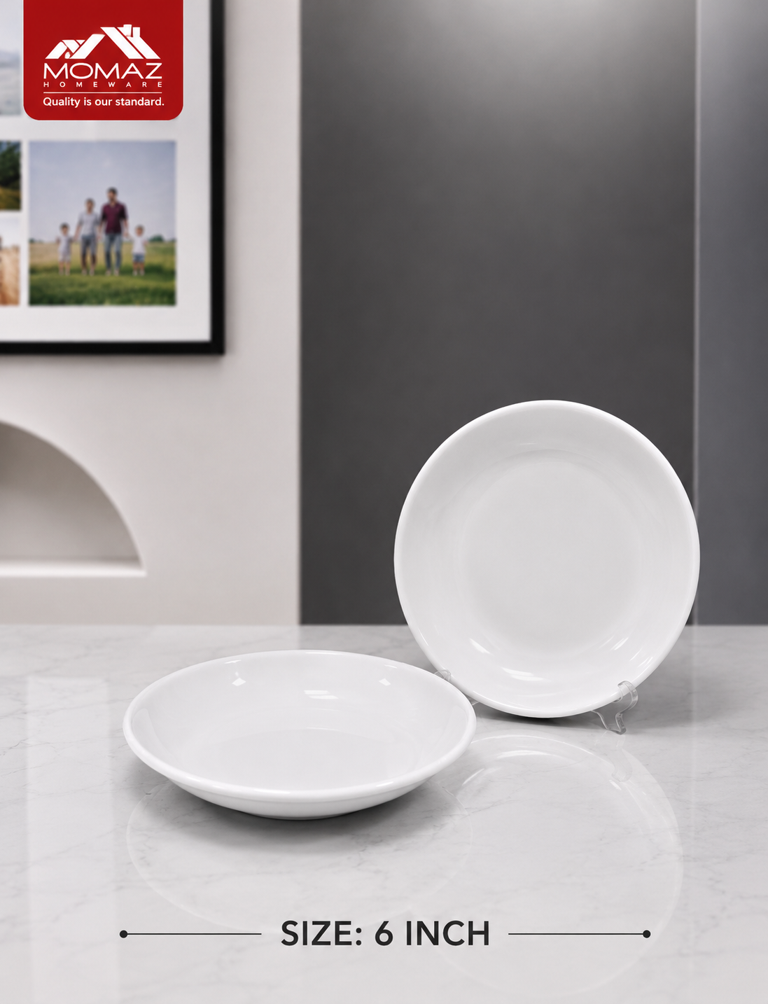 Momaz Porcelain Deep Plate – 6 Inch