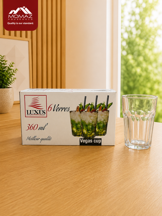 Luxus Vegas Cup Glass Cup Set – 6 Pieces