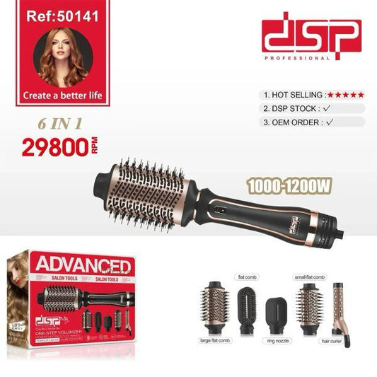 DSP 6-in-1 Advanced Hot Air Brush – Ref: 50141 | 1000–1200W | 29,800 RPM