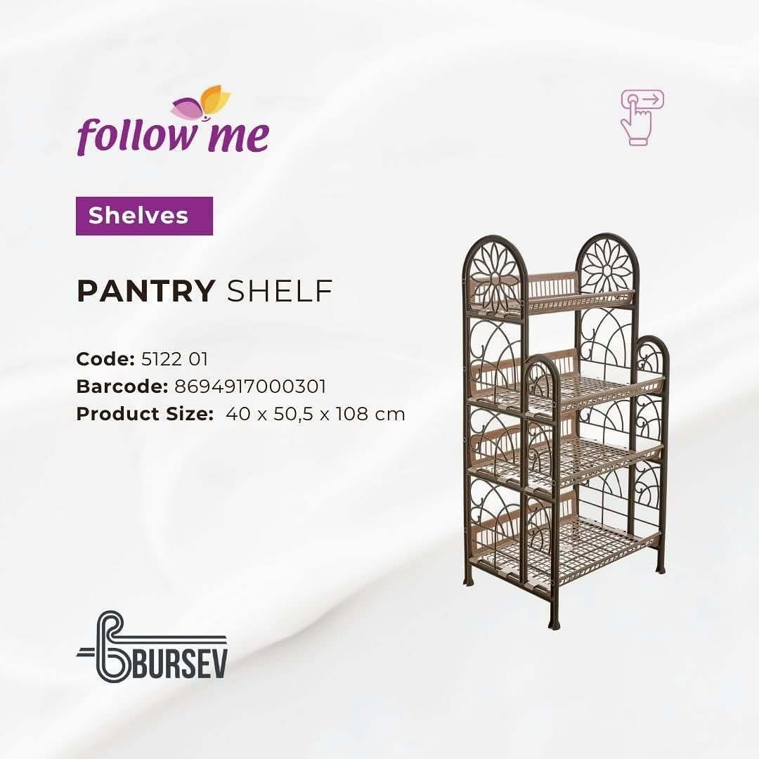 Follow Me Pantry Shelf – 4 Tier Storage Rack