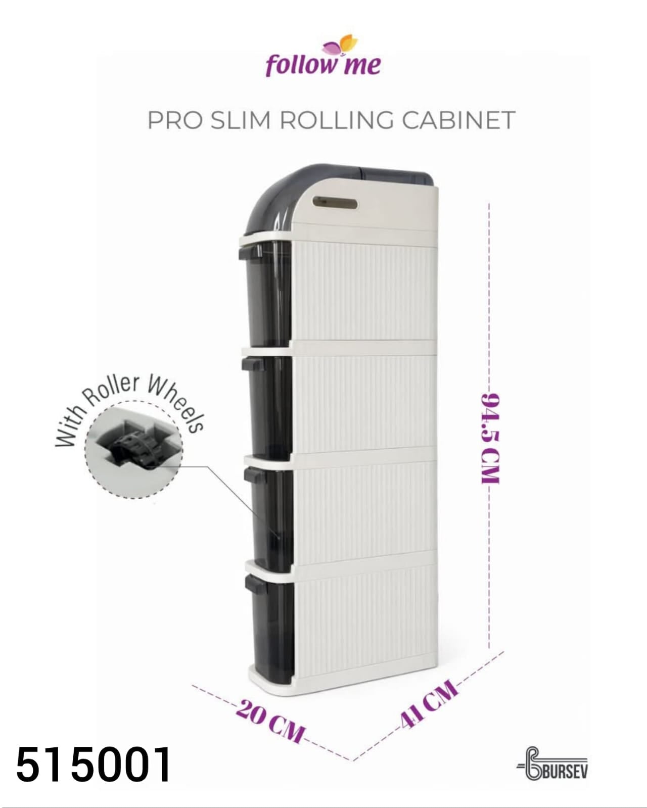Follow Me XL Pro Slim Rolling Cabinet